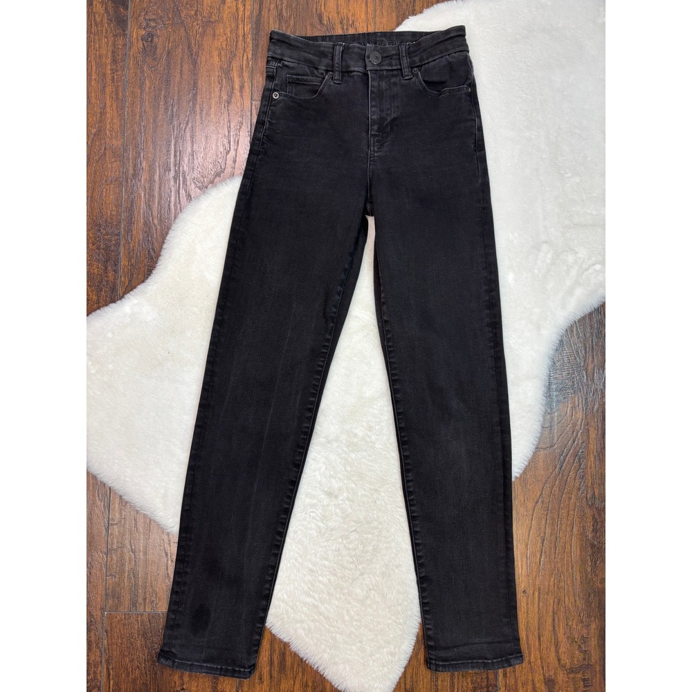 American Eagle Curvy Hi-Rise Skinny Jeans 0 Short Black Stretch Womens